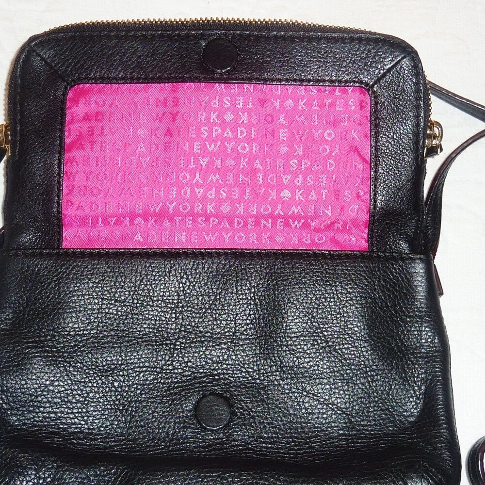 Excellent Kate Spade Black Leather Crossbody Purse - Picture 4 of 7